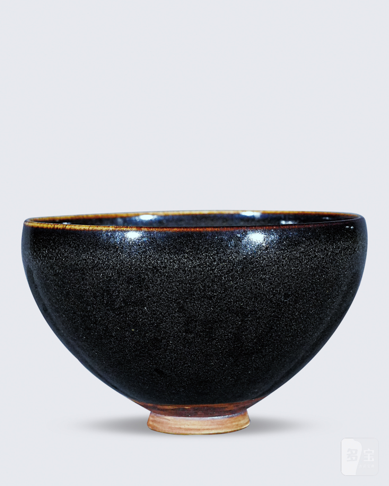 明 黑釉鸡心碗